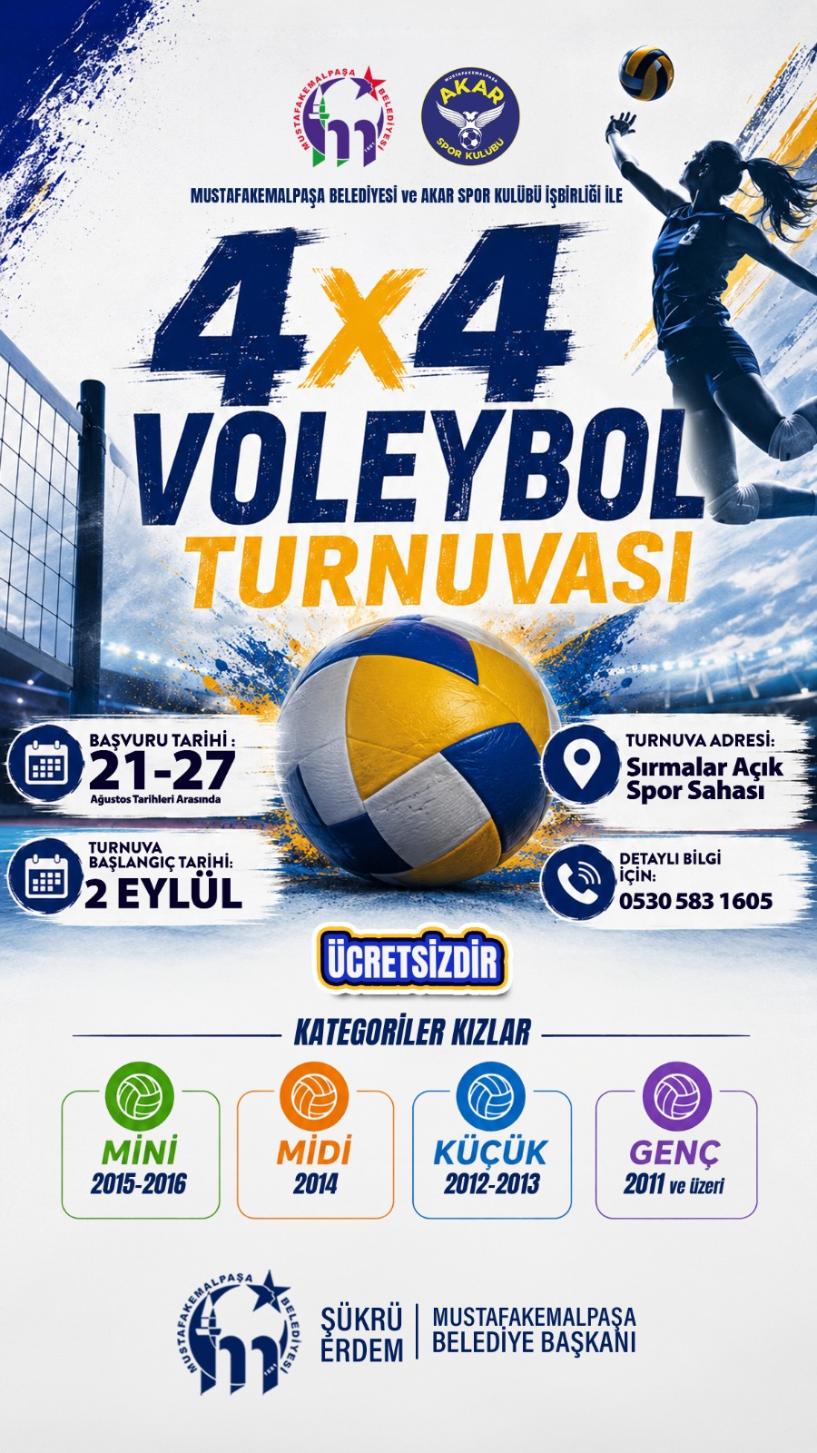 3. Geleneksel 4x4 Voleybol Turnuvası Başlıyor