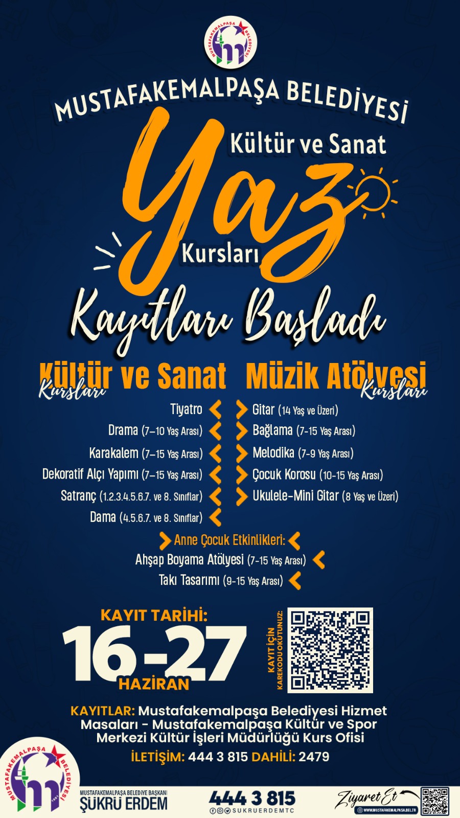 Mustafakemalpaşa Belediyesi Kültür ve Sanat Yaz Kursları 