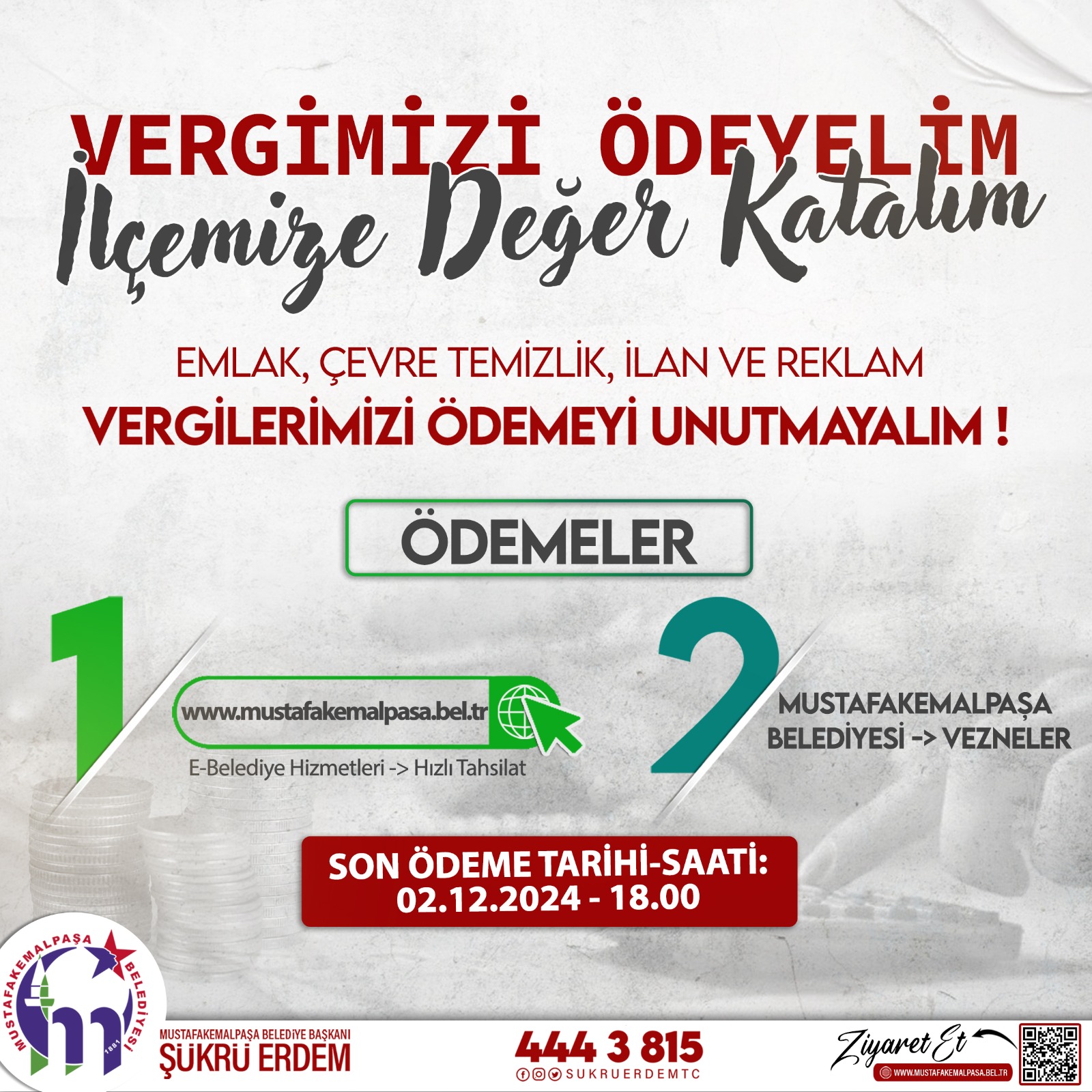 VERGİ ÖDEMELERİ İÇİN SON GÜN 2 ARALIK